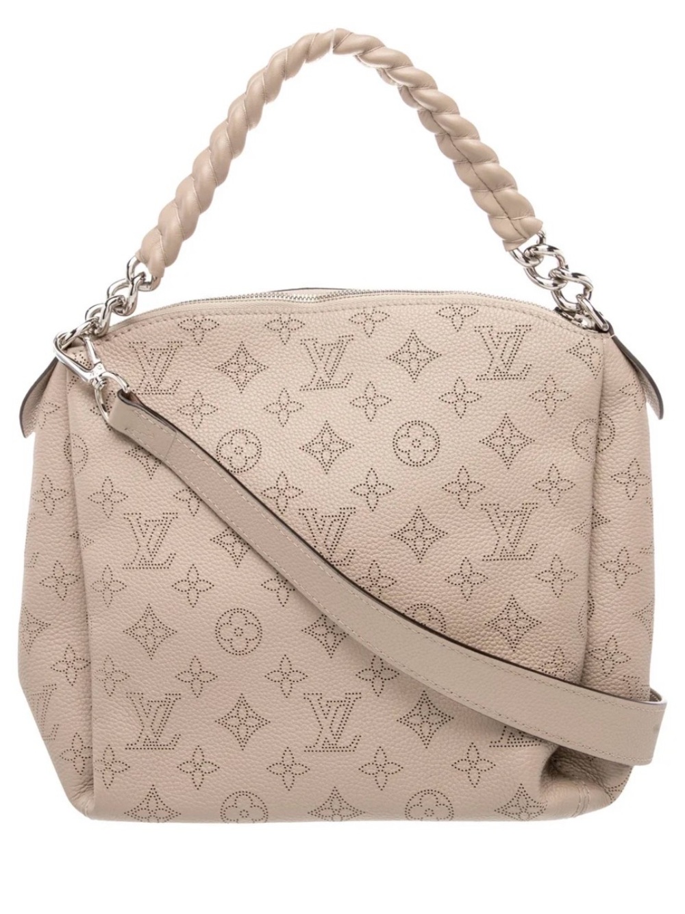 Louis Vuitton Beige Perforated Monogram Braided-Handle Hobo